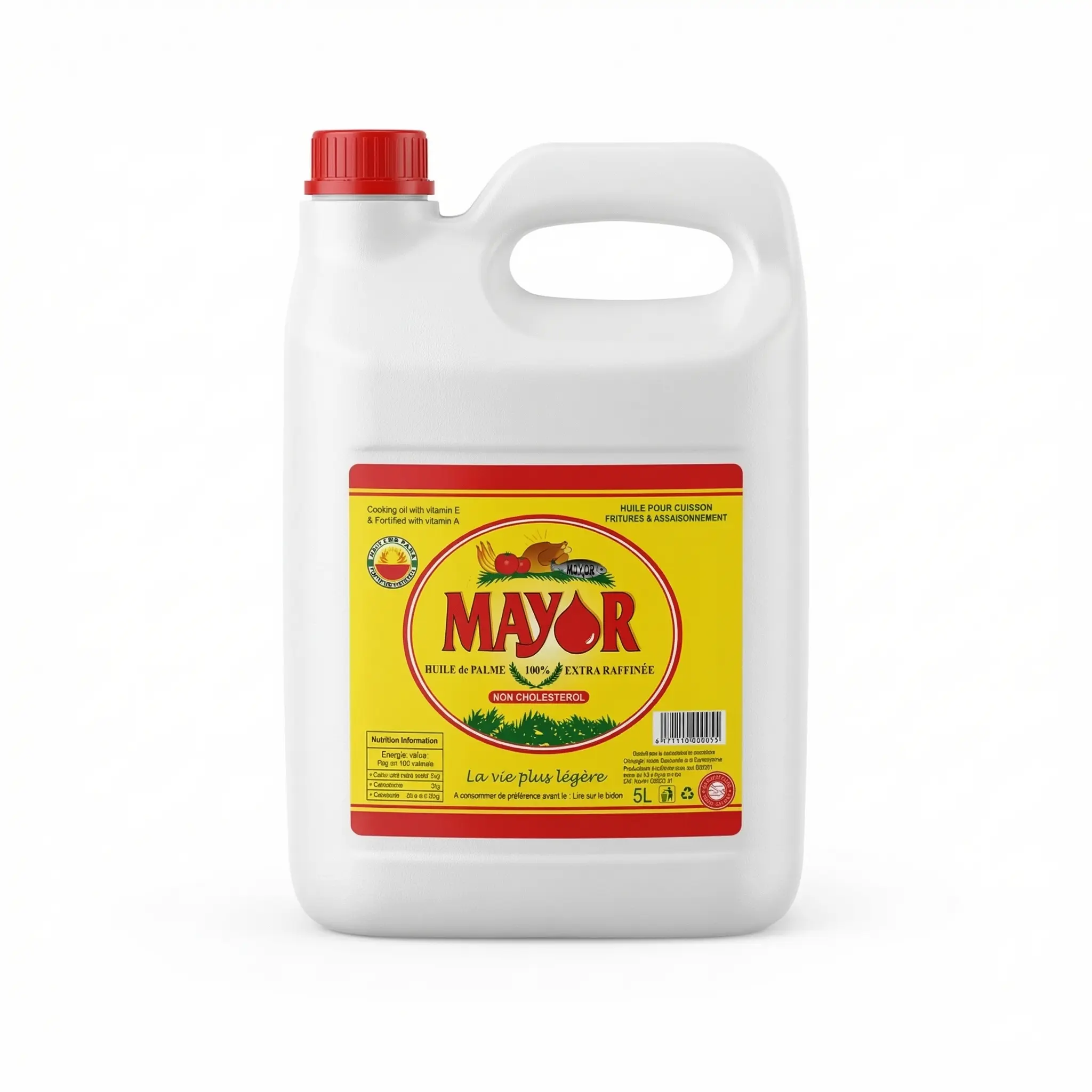 Verso bidon Mayor 5L valeurs nutritionnelles ingrédients lisibles
